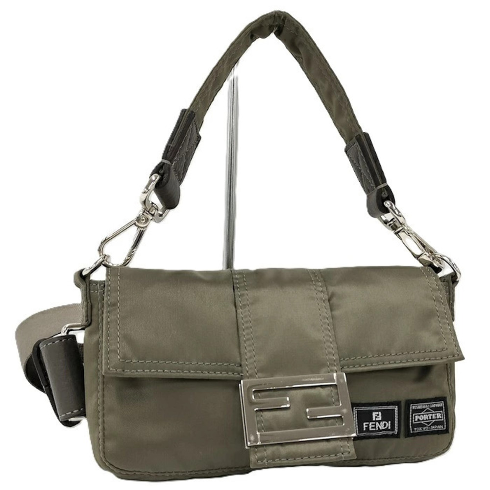 Fendi Bucket Handbag Porter Collaboration Khaki Green
